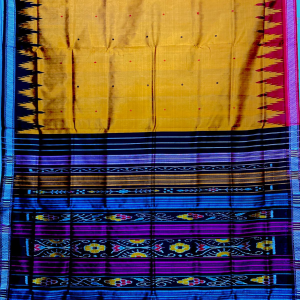 Double Aanchaal Berhampuri Silk Saree with Blouse Piece