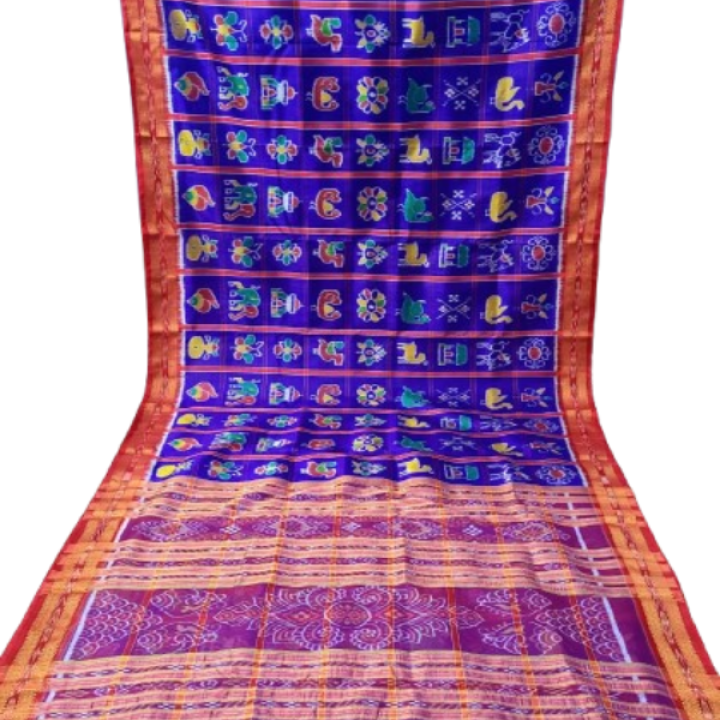 HANDMADE KHANDUA MULBERRY SILK(PATA) SAREE