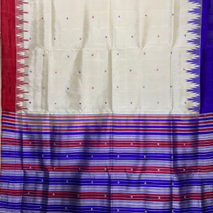 Double Aanchaal Berhampuri Silk Saree with Blouse Piece
