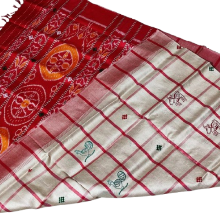 Handmade Santali Tribal Tussar Silk Saree