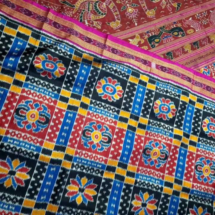 HANDMADE KHANDUA MULBERRY SILK (PATA) SAREE