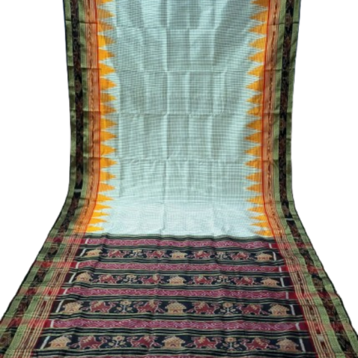 HANDMADE KHANDUA MULBERRY SILK (PATA) SAREE