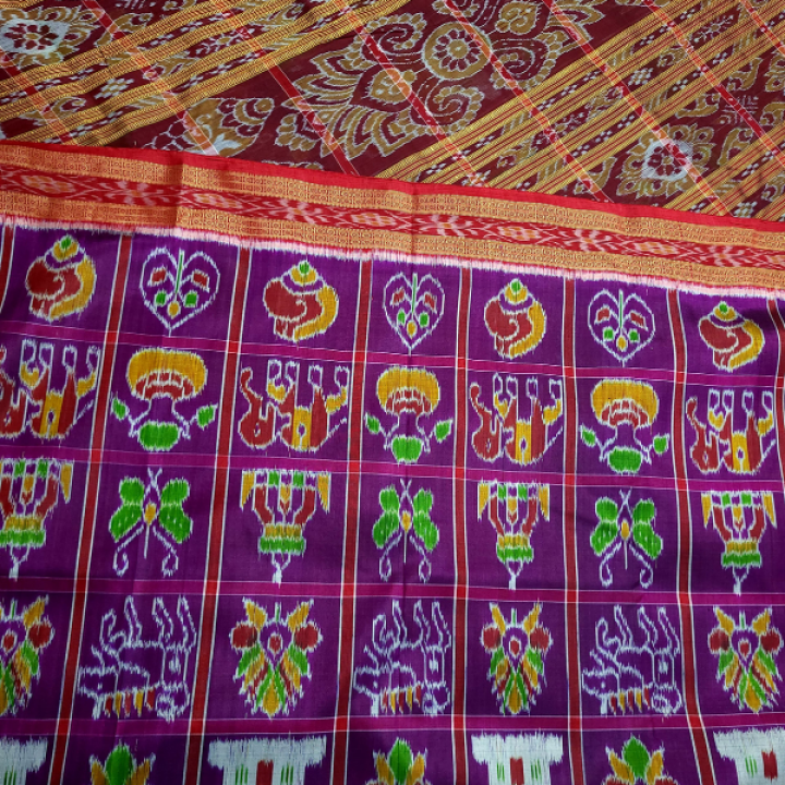 HANDMADE KHANDUA MULBERRY SILK(PATA) SAREE
