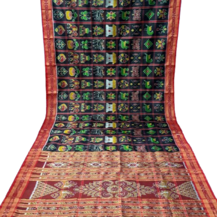 HANDMADE KHANDUA MULBERRY SILK(PATA) SAREE