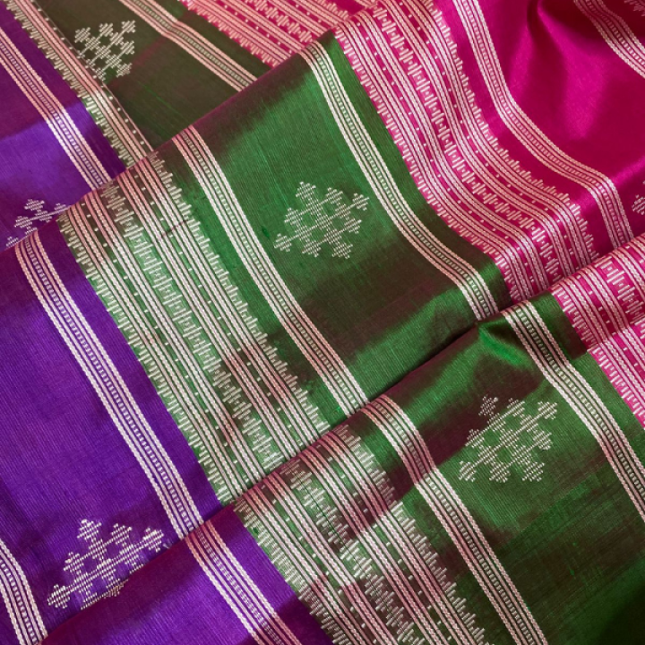 Berhampuri Double Palla Silk Saree