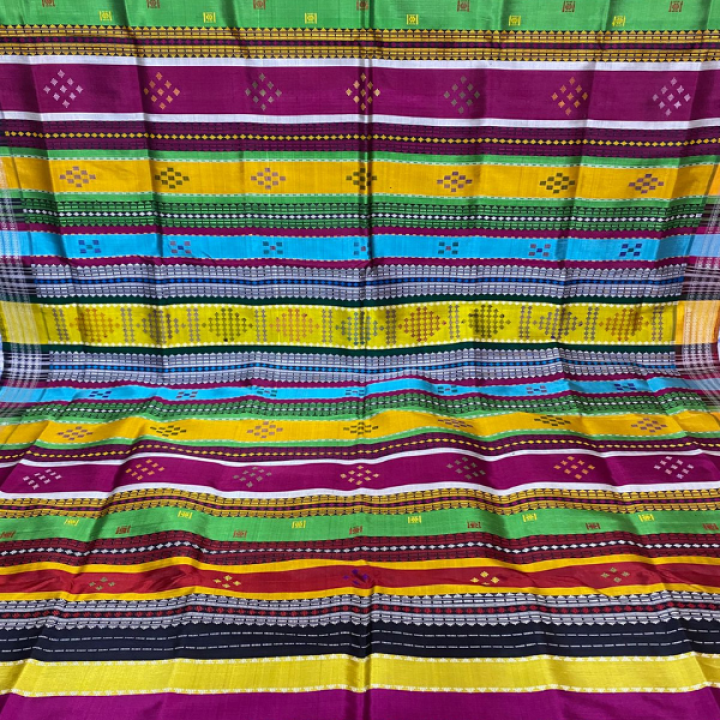Double Pallu Berhampuri Silk Saree