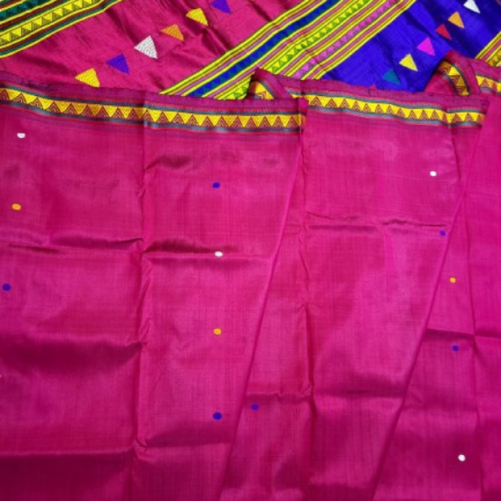 HANDMADE KHANDUA MULBERRY SILK (PATA) SAREE