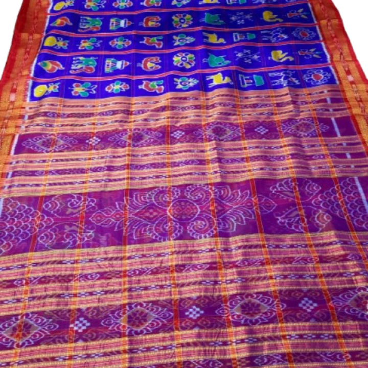 HANDMADE KHANDUA MULBERRY SILK(PATA) SAREE
