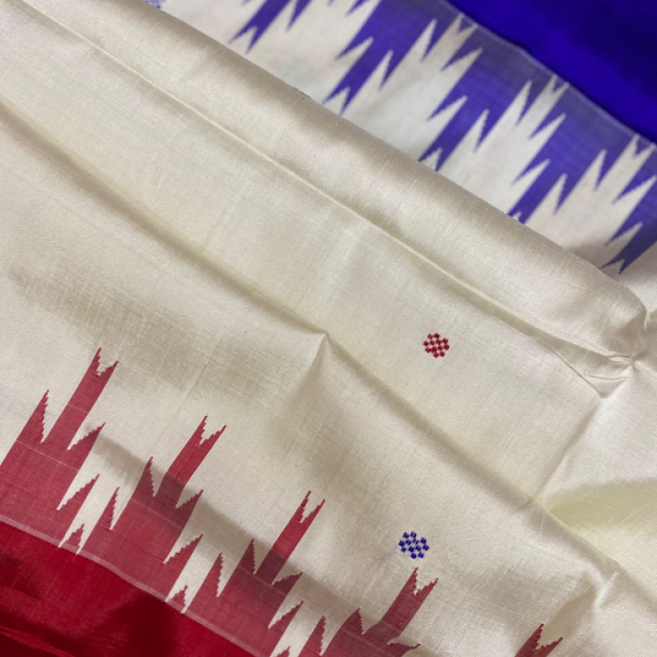 Double Aanchaal Berhampuri Silk Saree with Blouse Piece