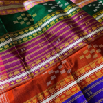 Double Aanchaal Berhampuri Silk Saree with Blouse Piece