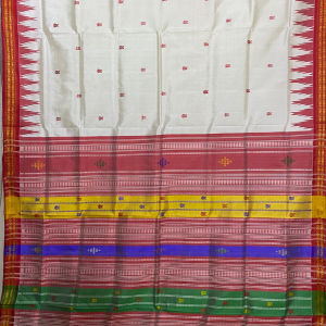 Double Aanchaal Berhampuri Silk Saree with Blouse Piece
