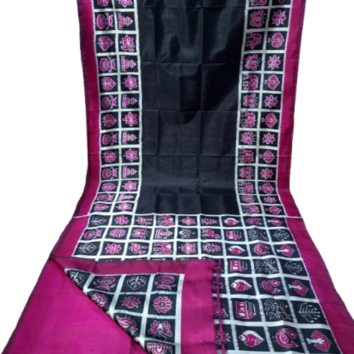 HANDMADE KHANDUA MULBERRY SILK (PATA) SAREE