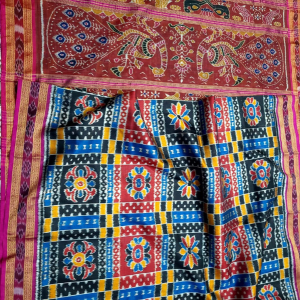 HANDMADE KHANDUA MULBERRY SILK (PATA) SAREE