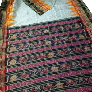 HANDMADE KHANDUA MULBERRY SILK (PATA) SAREE