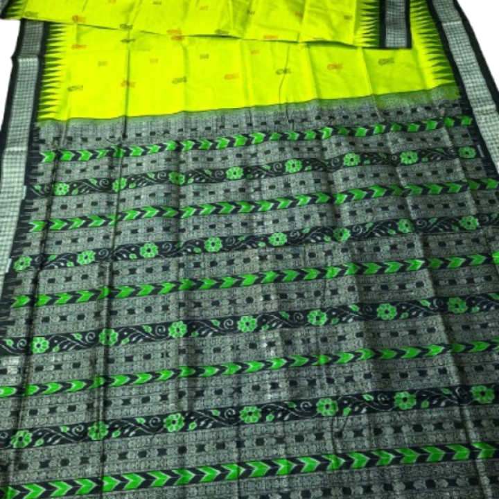 Sambalpuri Bomkai Pure Silk Saree with Matching Blouse Piece