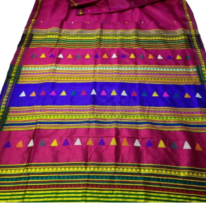 HANDMADE KHANDUA MULBERRY SILK (PATA) SAREE