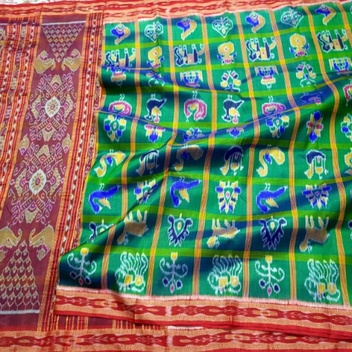 HANDMADE KHANDUA MULBERRY SILK(PATA) SAREE