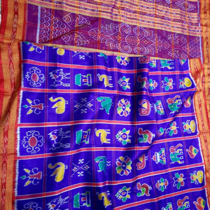 HANDMADE KHANDUA MULBERRY SILK(PATA) SAREE