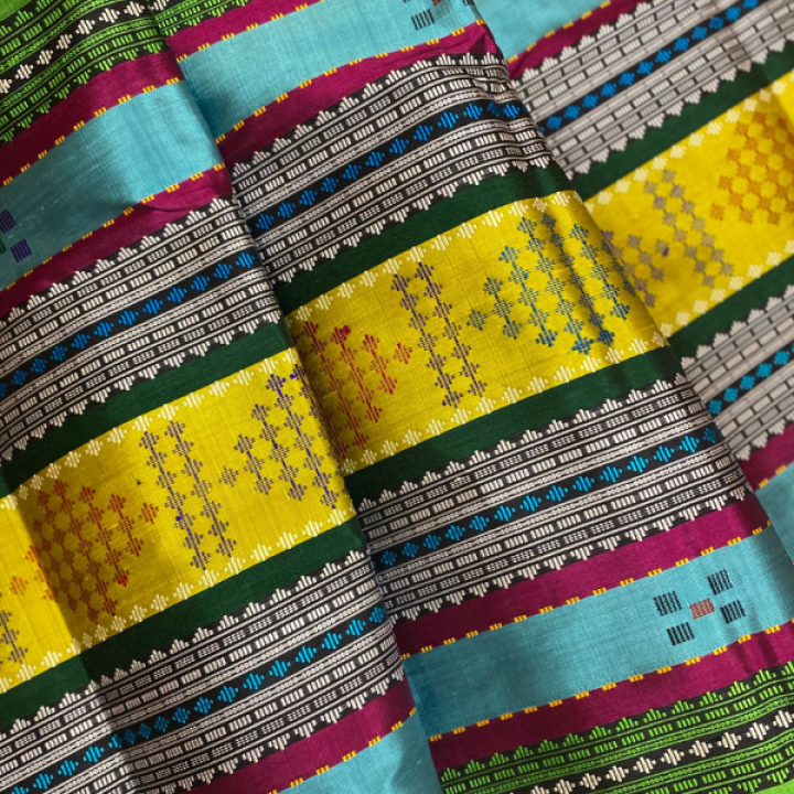 Double Pallu Berhampuri Silk Saree