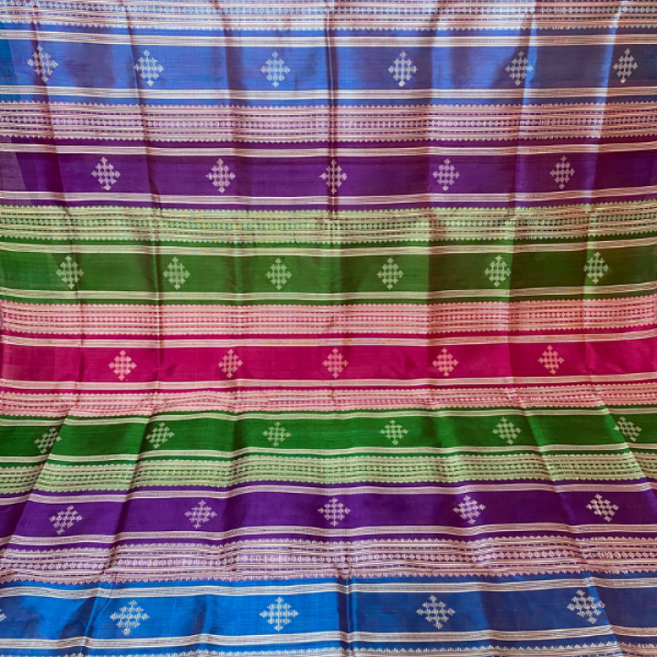Berhampuri Double Palla Silk Saree