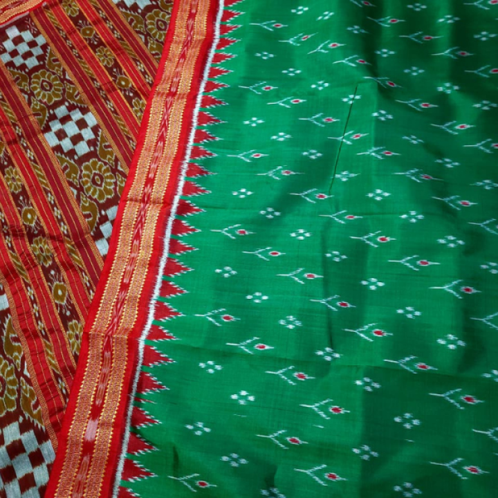 HANDMADE KHANDUA MULBERRY SILK (PATA) SAREE
