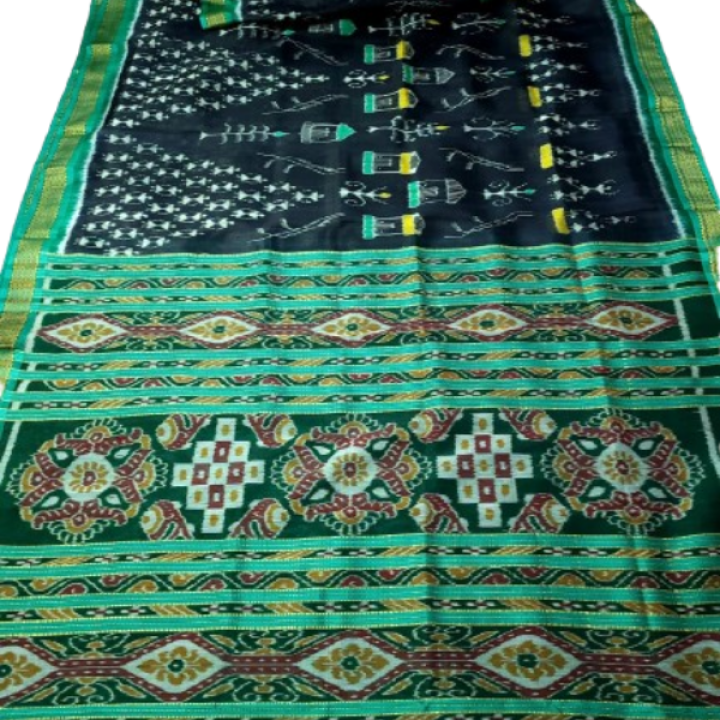HANDMADE KHANDUA MULBERRY SILK (PATA) SAREE
