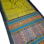 Pure / Fine Tussar Silk Saree with Beautiful Jalha Pallu with Intricate Work , all over Buti , Contrast Temple Border & Matching Blouse Piece