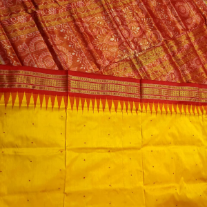Sambalpuri Bandha Half Tissue Silk Saree with Blouse Piece