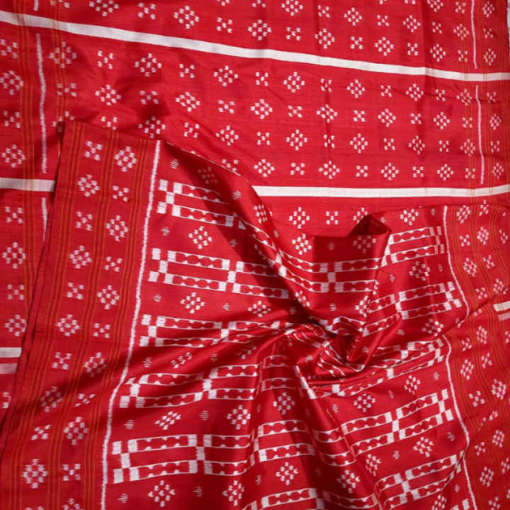 HANDMADE KHANDUA MULBERRY SILK (PATA) SAREE