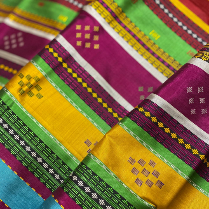 Double Pallu Berhampuri Silk Saree