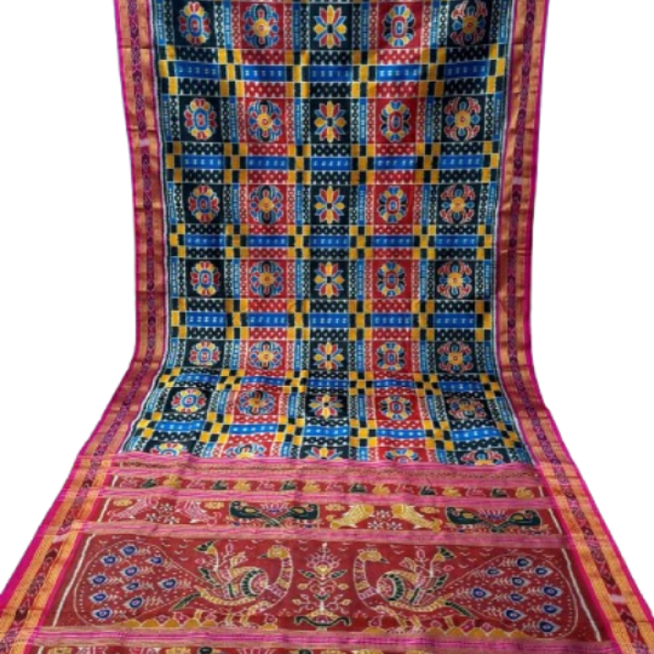 HANDMADE KHANDUA MULBERRY SILK (PATA) SAREE