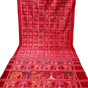 HANDMADE KHANDUA MULBERRY SILK (PATA) SAREE