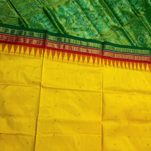Sambalpuri Bandha Half Tissue Silk Saree with Blouse Piece