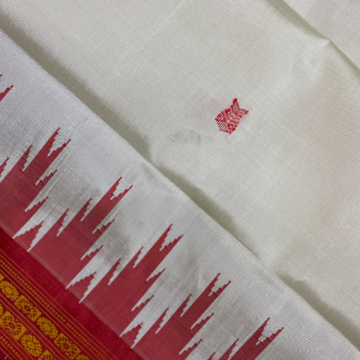 Double Aanchaal Berhampuri Silk Saree with Blouse Piece