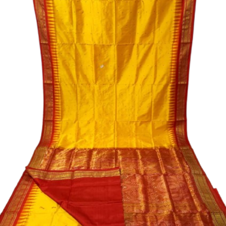 Sambalpuri Bandha Half Tissue Silk Saree with Blouse Piece