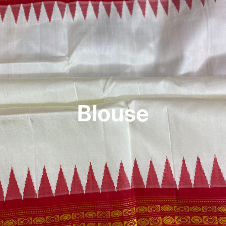 Double Aanchaal Berhampuri Silk Saree with Blouse Piece