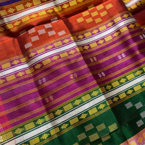 Double Aanchaal Berhampuri Silk Saree with Blouse Piece