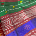 Double Aanchaal Berhampuri Silk Saree with Blouse Piece