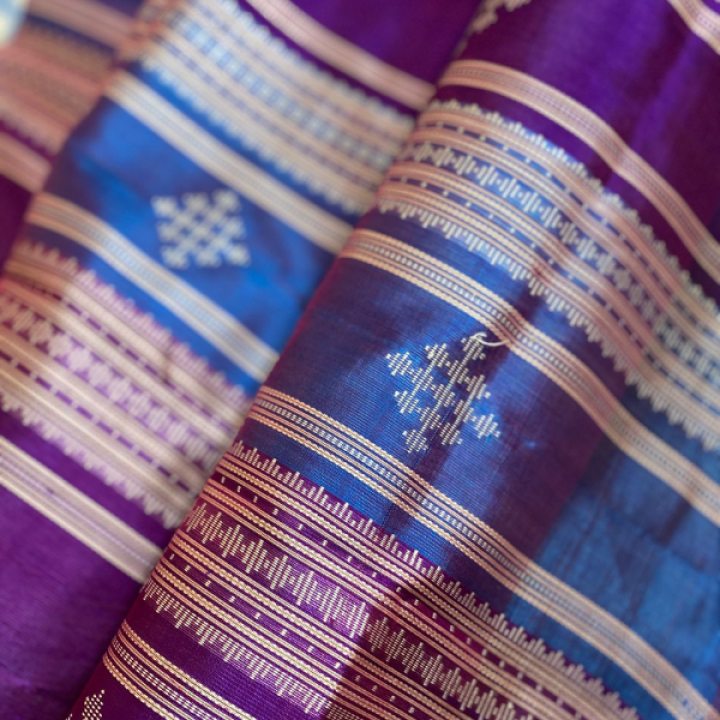 Berhampuri Double Palla Silk Saree