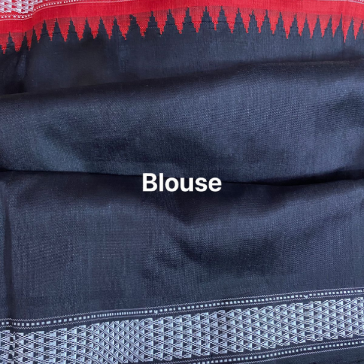 Double Aanchaal Berhampuri Silk Saree with Blouse Piece