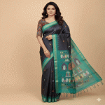 Pure / Fine Tussar Dolabedi Silk Saree with allover Buta, Contrast Dobby Border along with Intricate Dola Pallu and Matching Blouse Piece