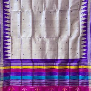 Double Aanchaal Berhampuri Silk Saree with Blouse Piece