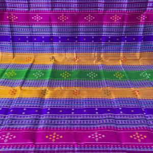 Double Aanchaal Berhampuri Silk Saree with Blouse Piece